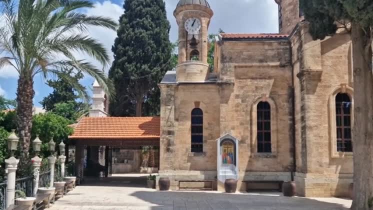 Cana Greek Orthodox Wedding Church on a sunny day in Cana of Galilee ...